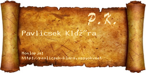 Pavlicsek Klára névjegykártya