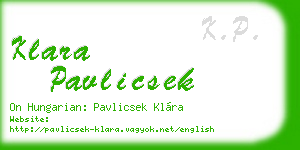 klara pavlicsek business card